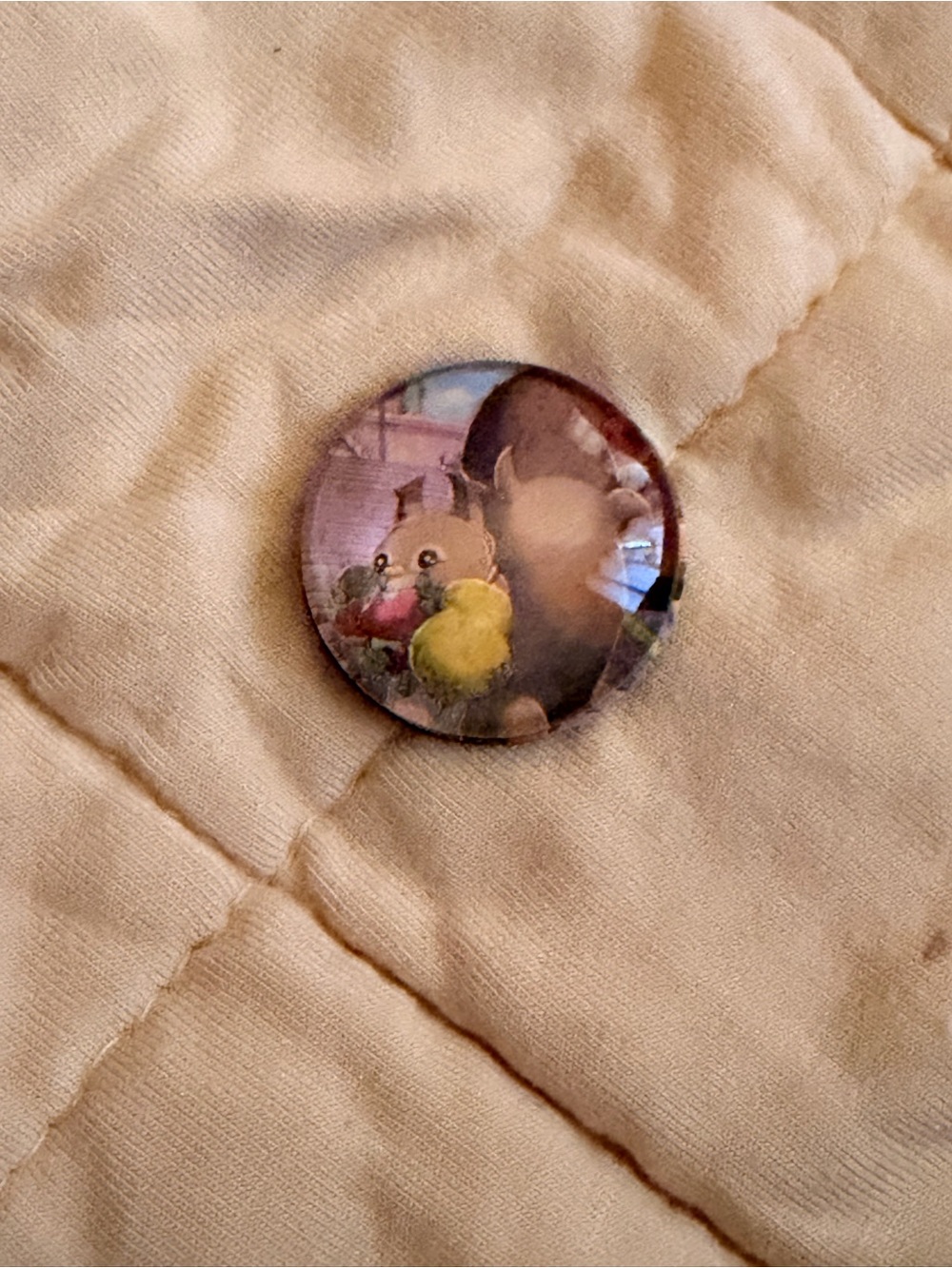 Pokemon Yellow and Pink Decorative Button Art Pin